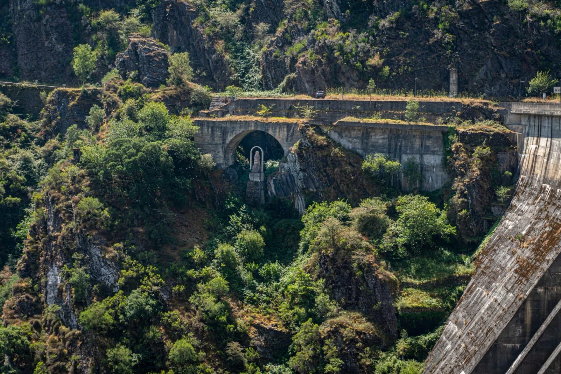 View of the dam  at Salime in Asturias, Spain
