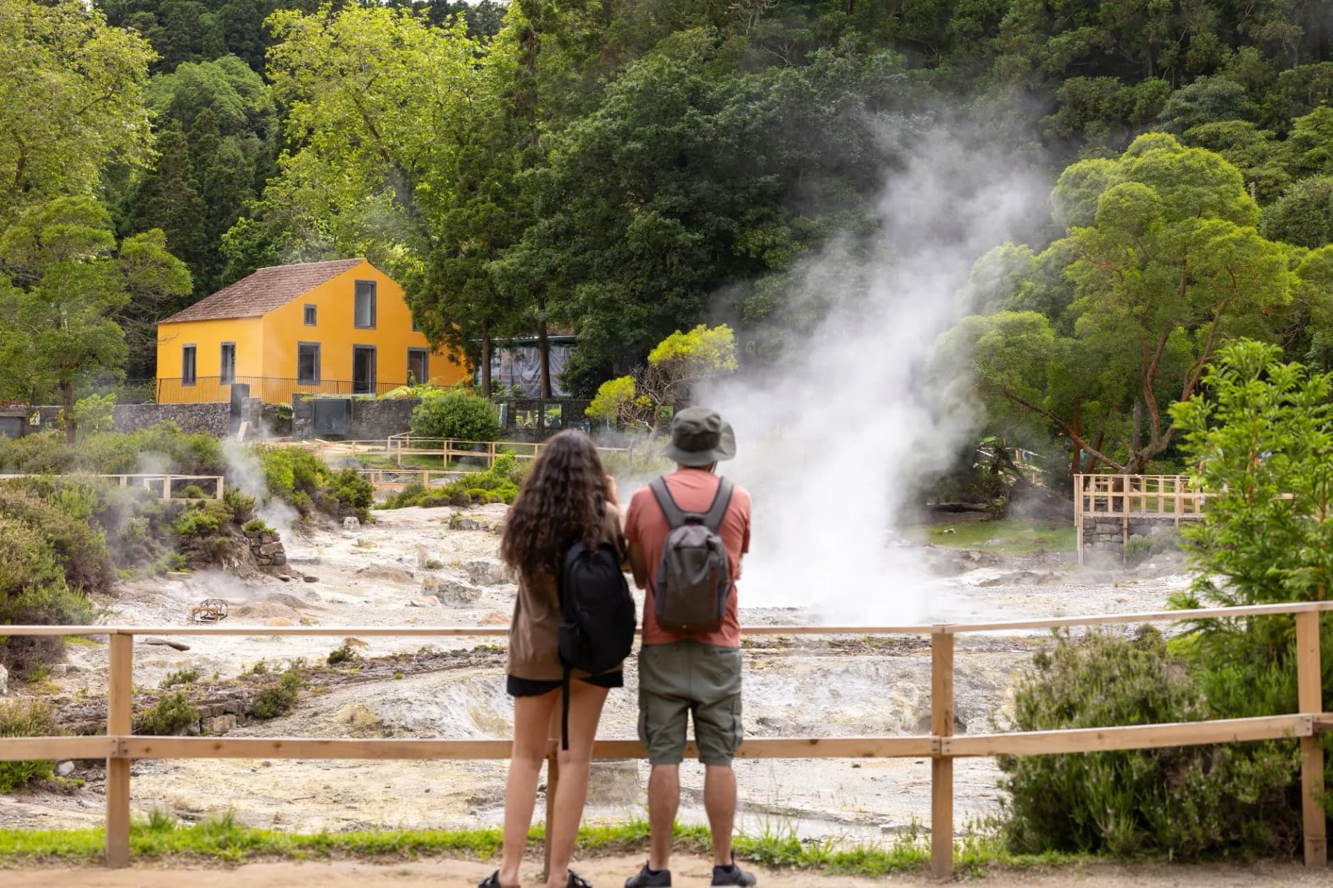 Hot spring waters in Furnas, Sao Miguel. Azores. Portugal
