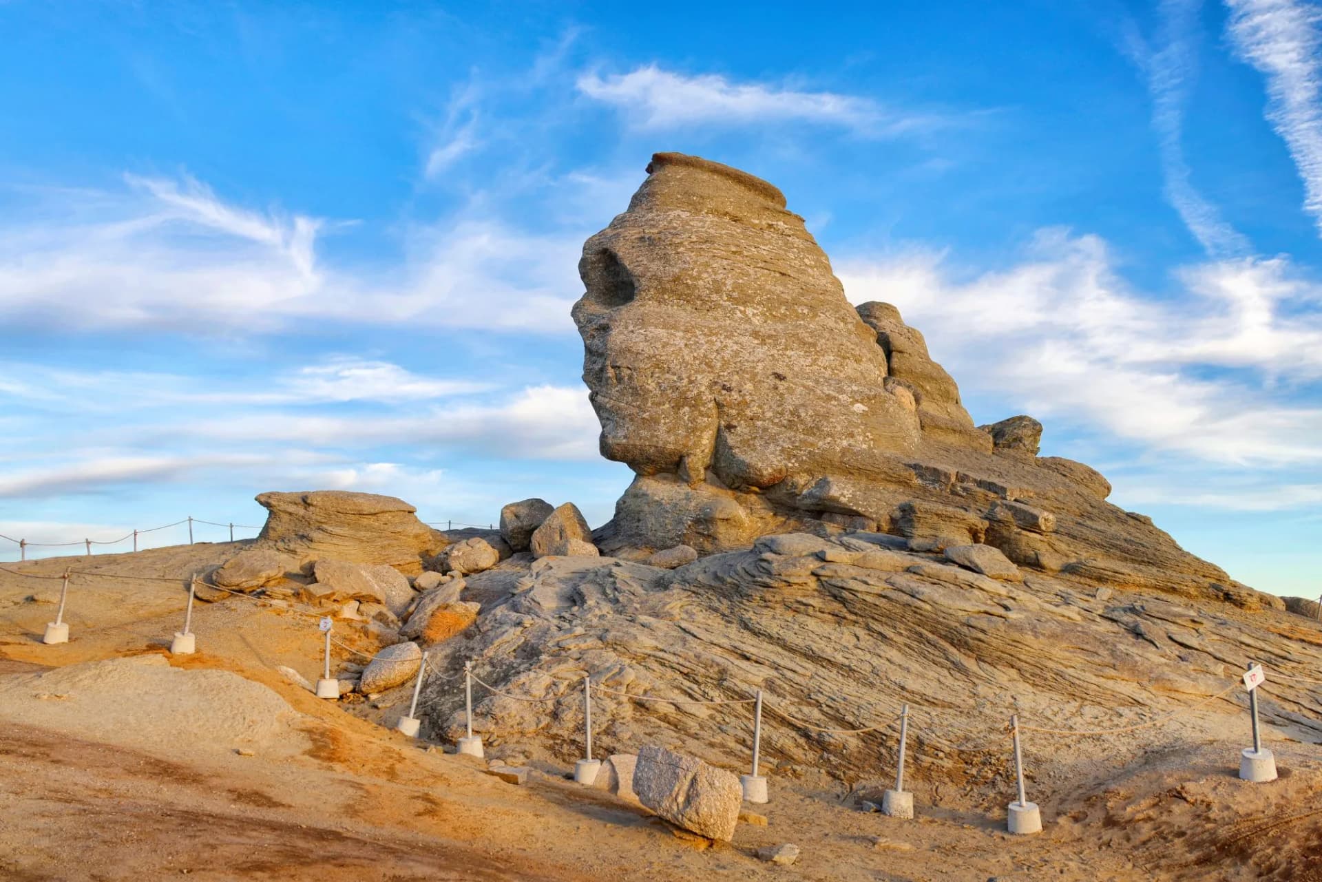 The Sphinx of Bucegi Mountains, legendary landmark of Romania, Europe