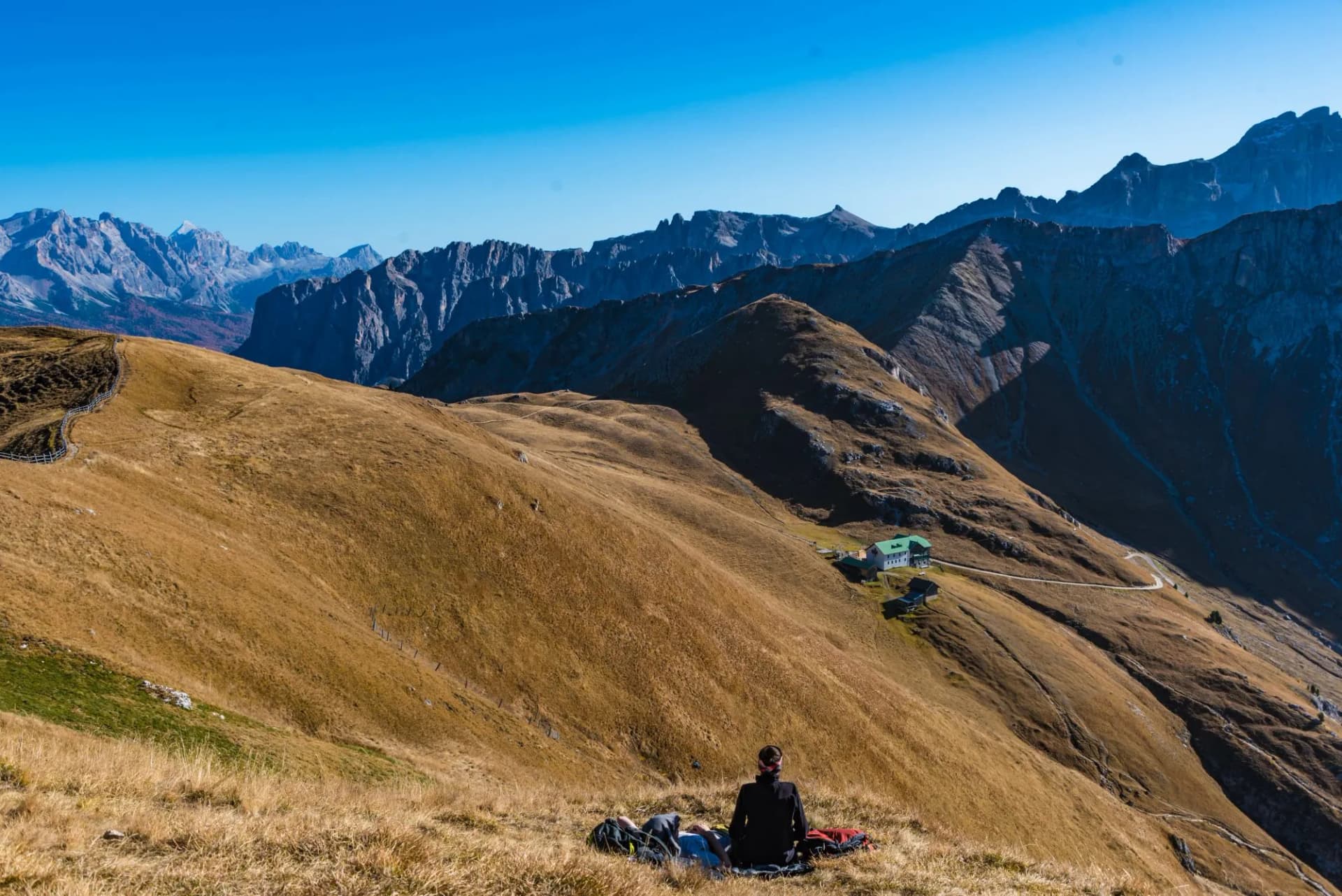 hiking in the mountains, dolomite alps, south tyrol