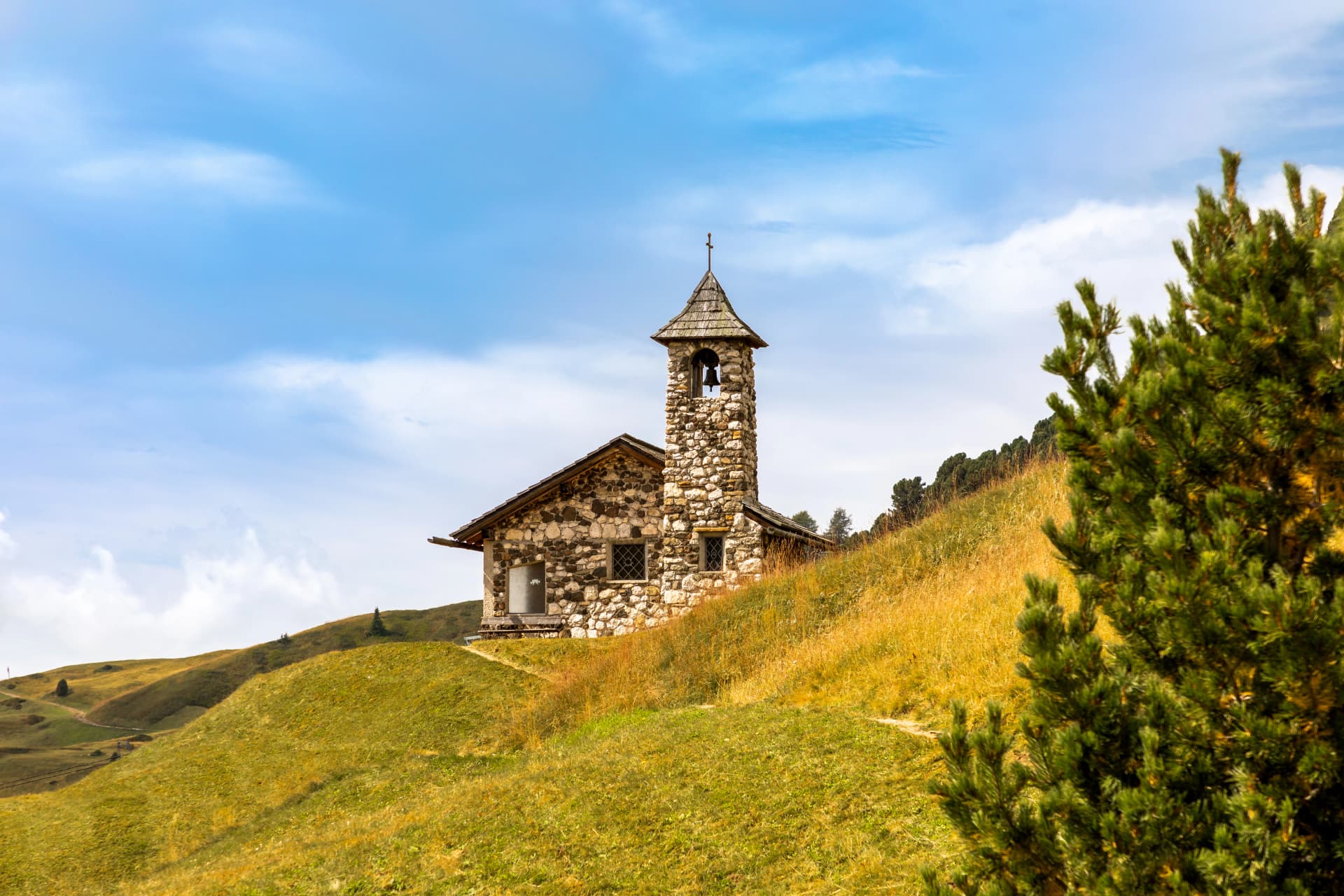 Fermeda Kapelle auf der Seceda, Gröden, Südtirol