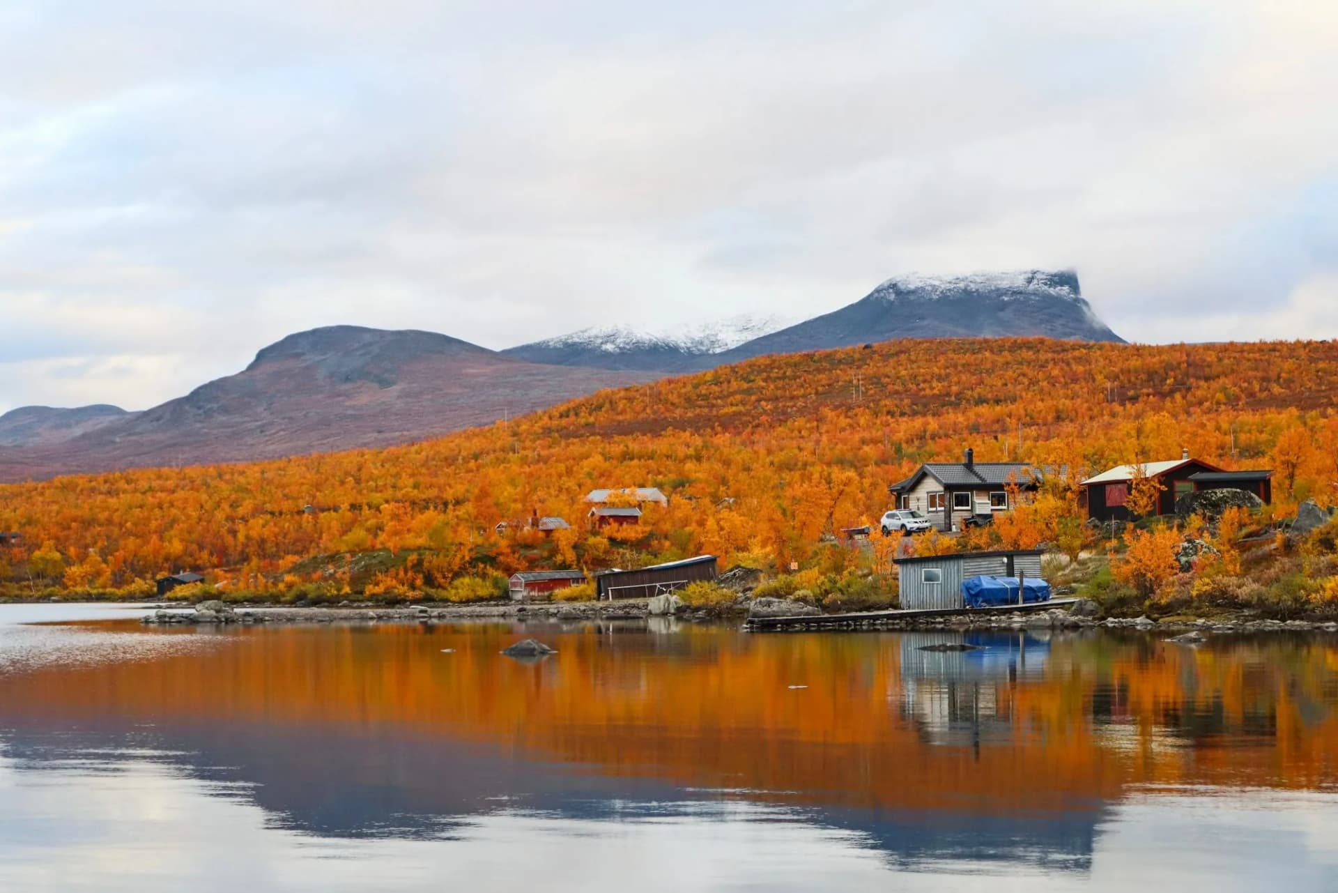 Small village in Abisko during autumn