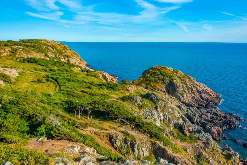 Aerial view of Kullaberg peninsula in Sweden