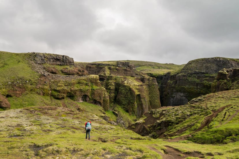 Scenic Fimmvorduhals hike in Iceland