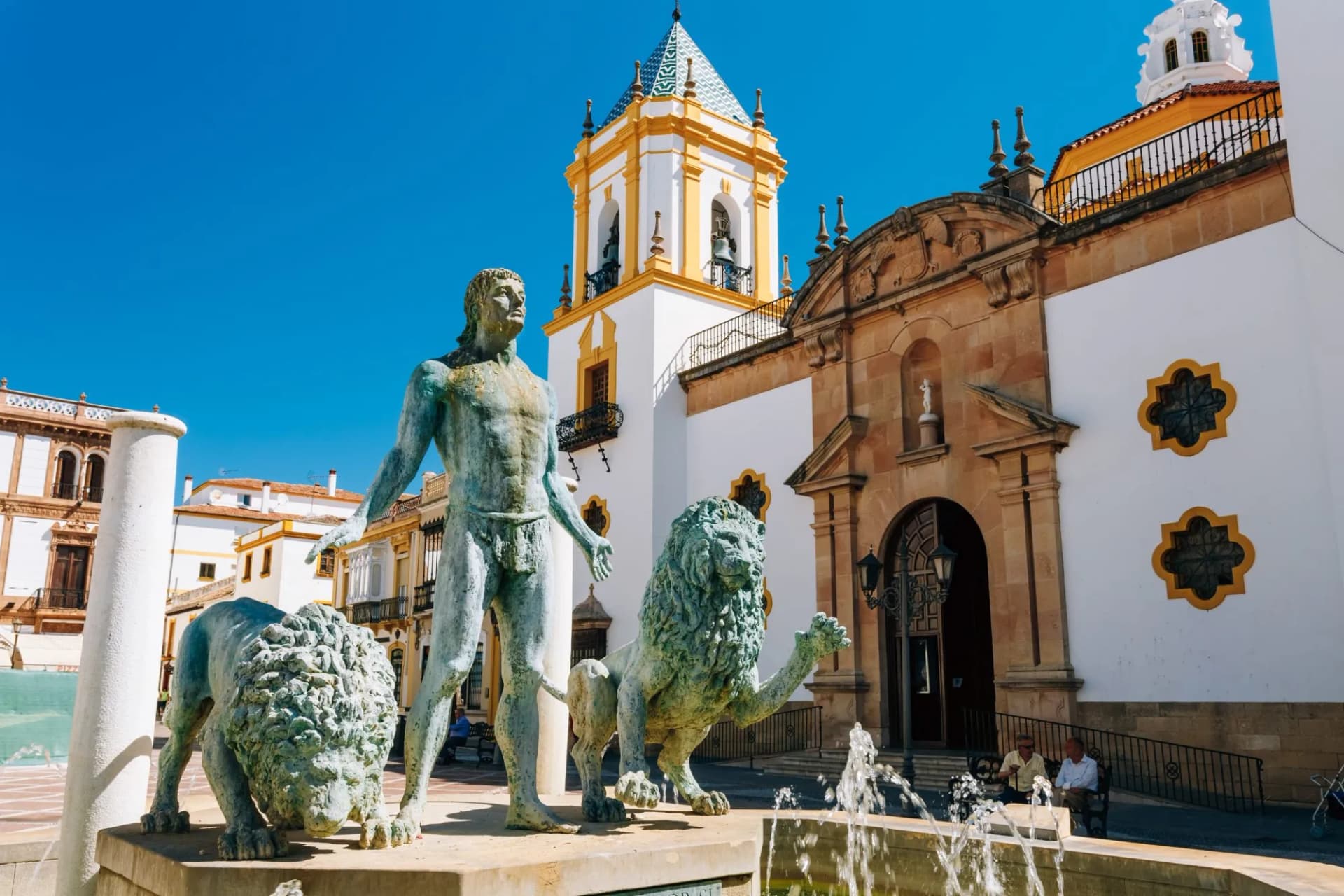 Plaza Del Socorro Church In Ronda