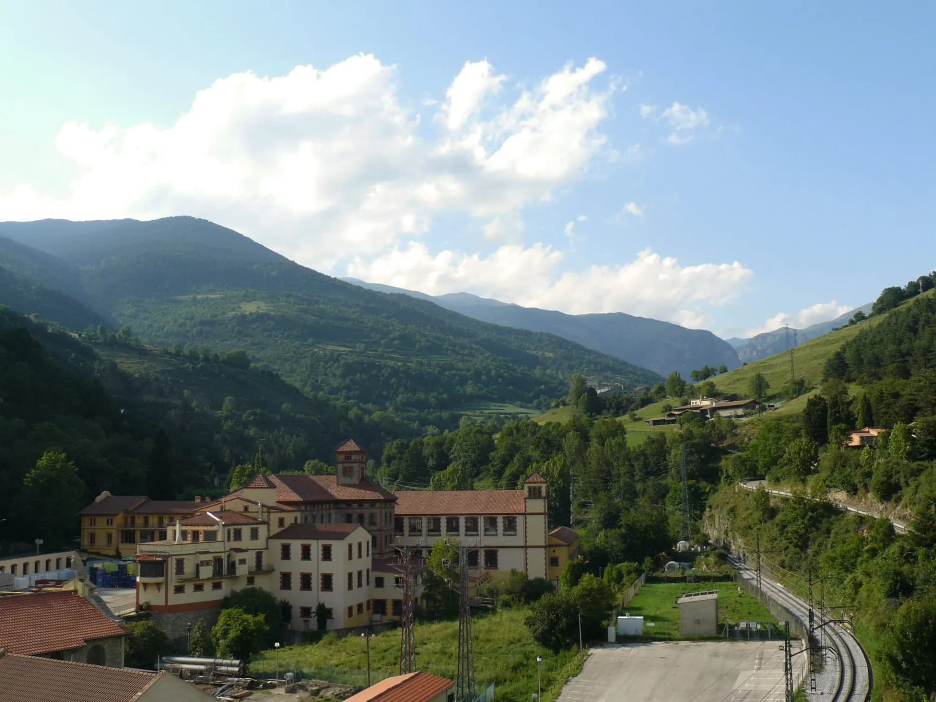 View of Ribes de Freser with landscape