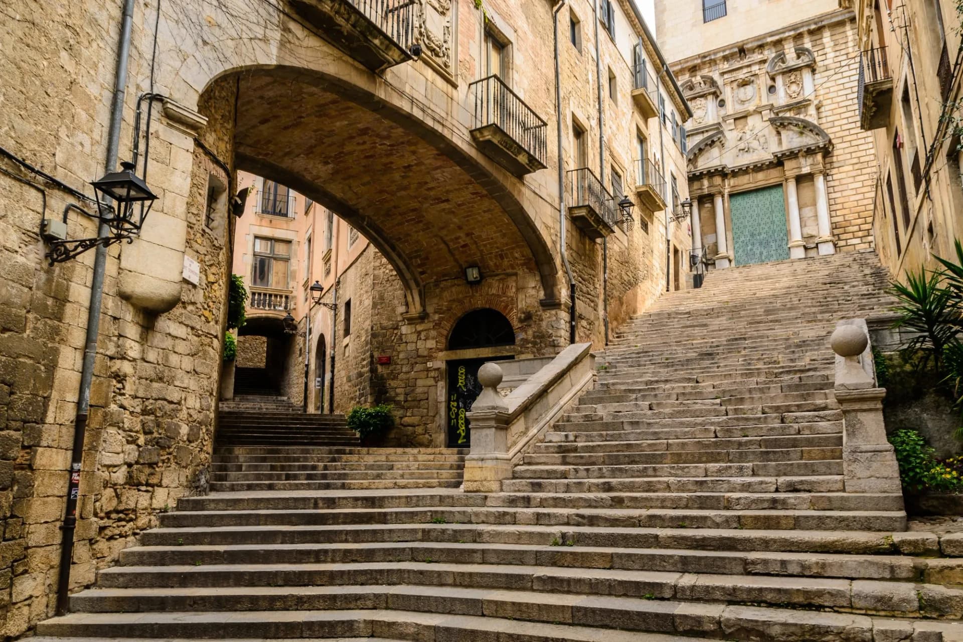 The old city of Girona, Spain