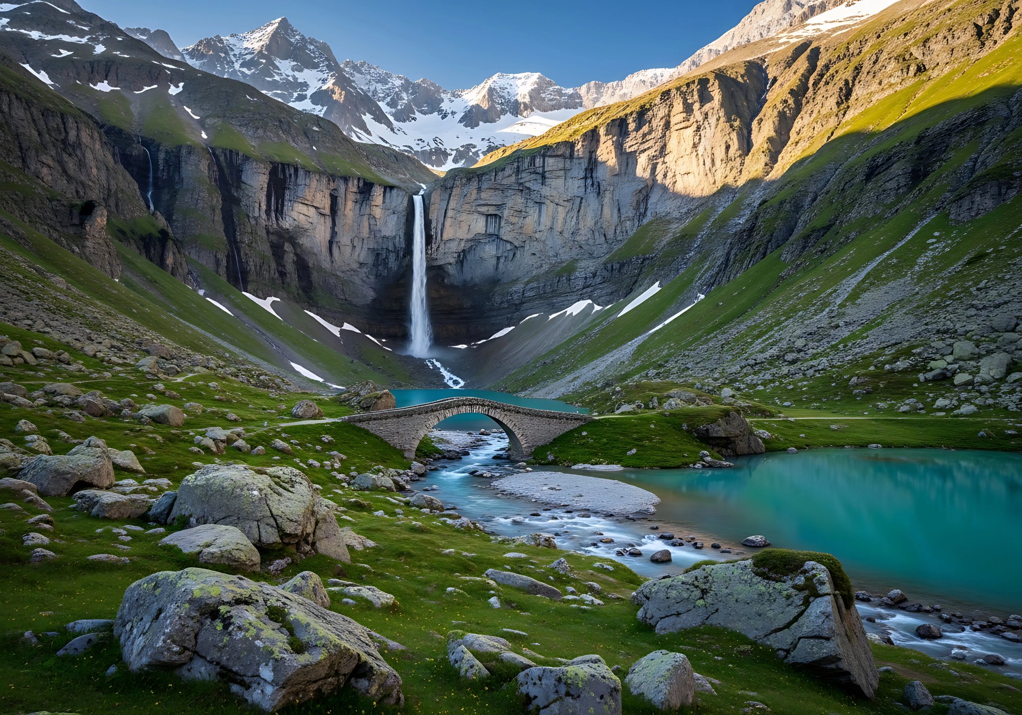 Spectaculaire Gavarnie Watervallen - Een Majestueuze Waterval in de Franse Pyreneeën.