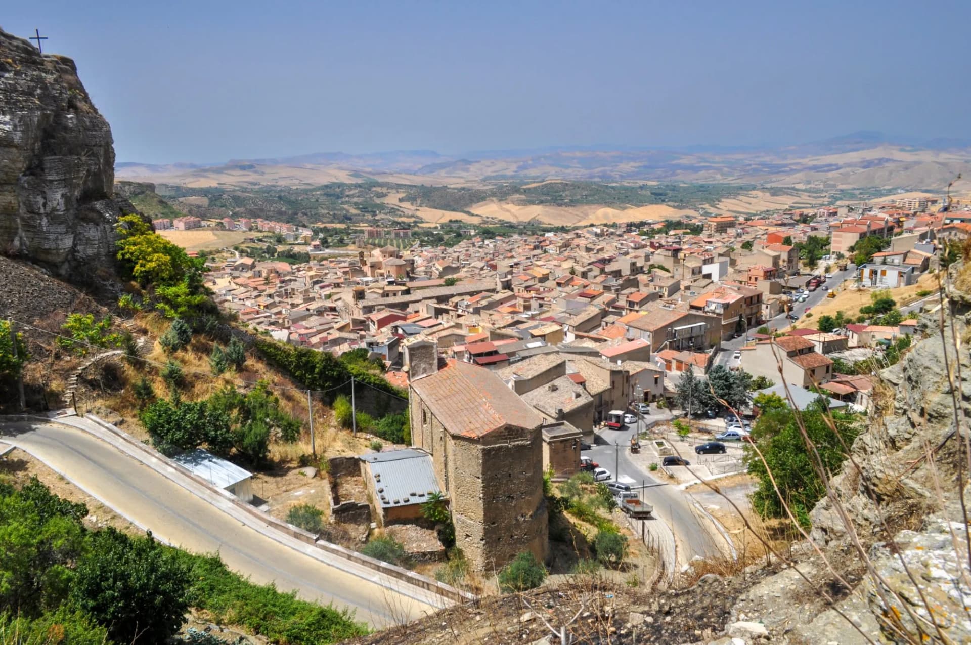 Corleone village where the famous Aclapone lived view from above the village beautiful view beautiful old village