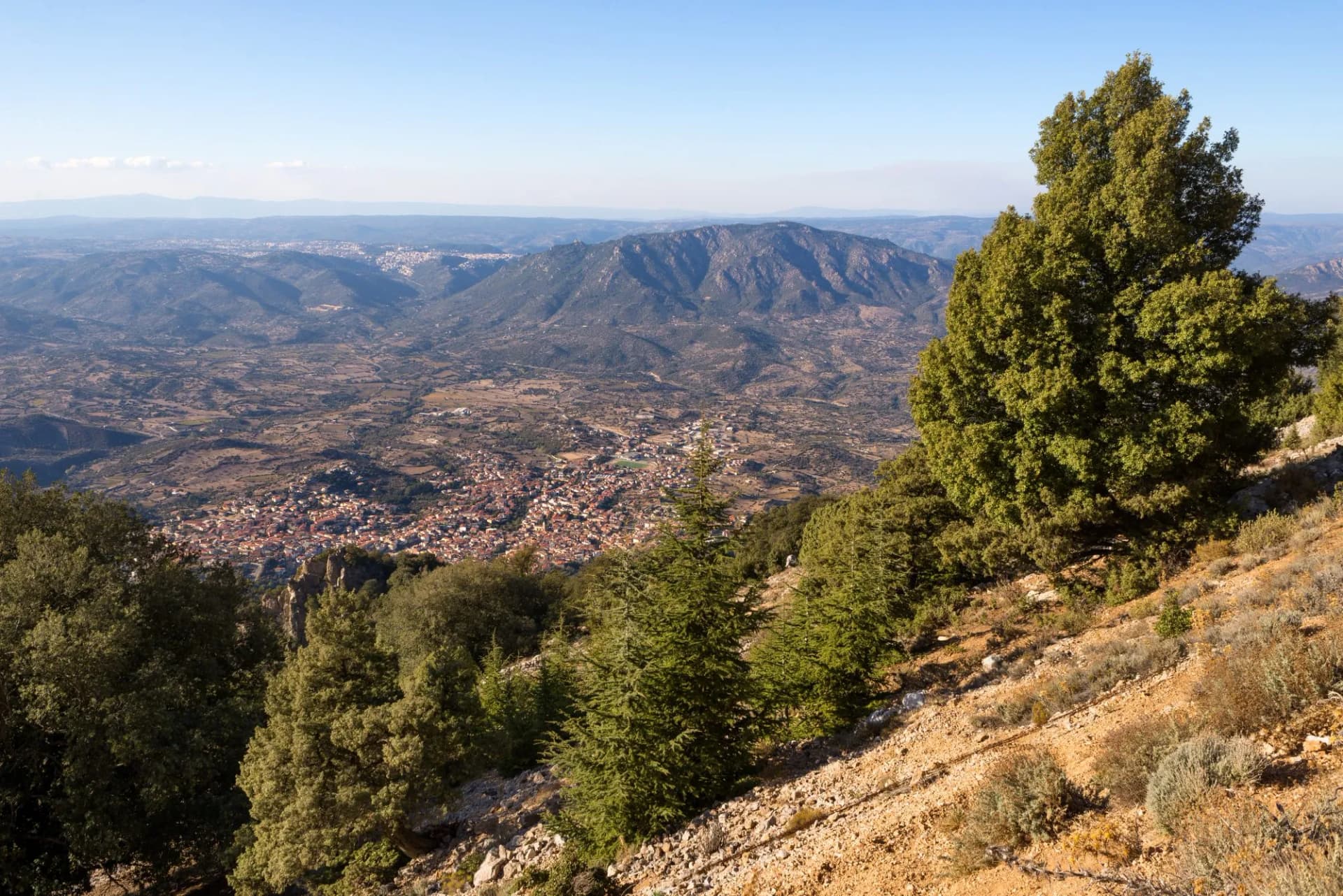 Sardegna, panorama di Oliena dal Monte Corrasi