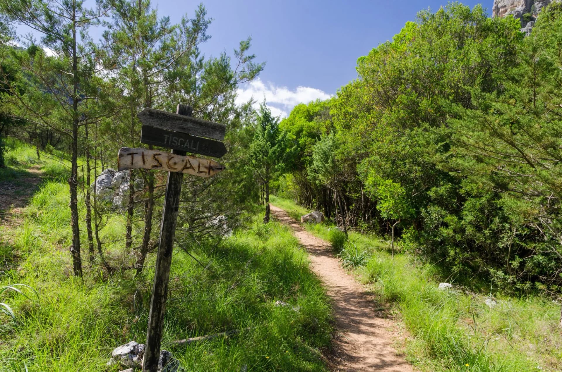 Dorgali, Sardinia (Italy). The path to the nuragic village of Tiscali, a secret town, hidden in a collapsed cave in Supramonte's mountains heart, between Oliena and Dorgali.