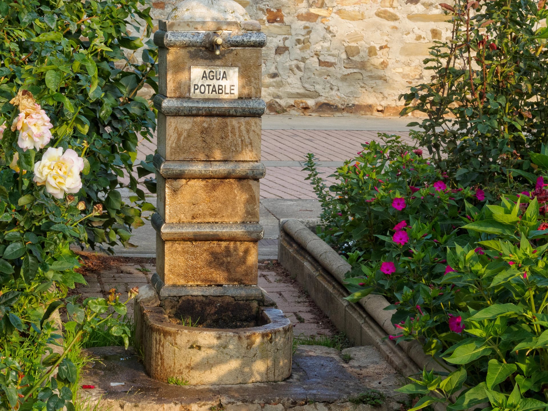 Drinking fountain along the Camino - Murias de Rechivaldo, Castile and Leon, Spain