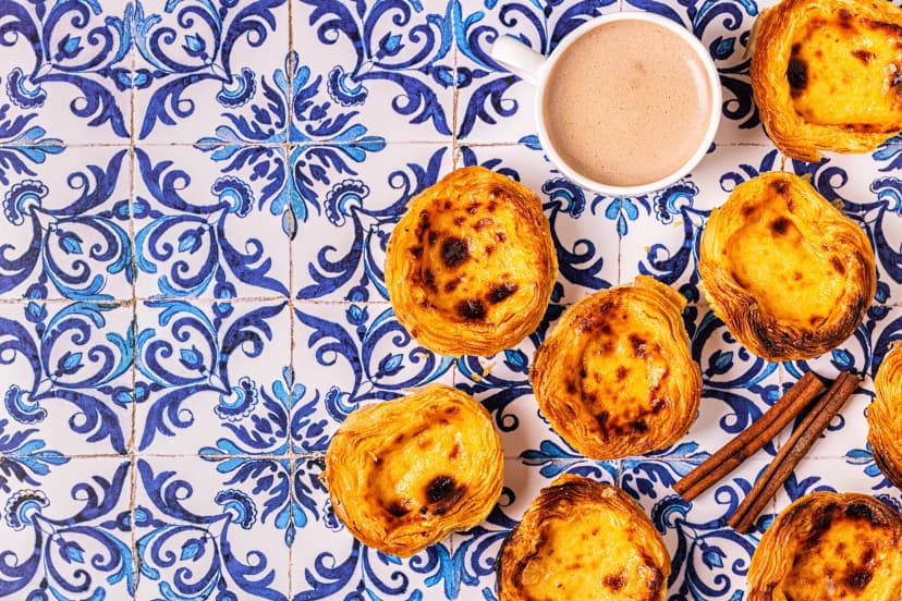 Egg tart, traditional Portuguese dessert, pastel de nata.