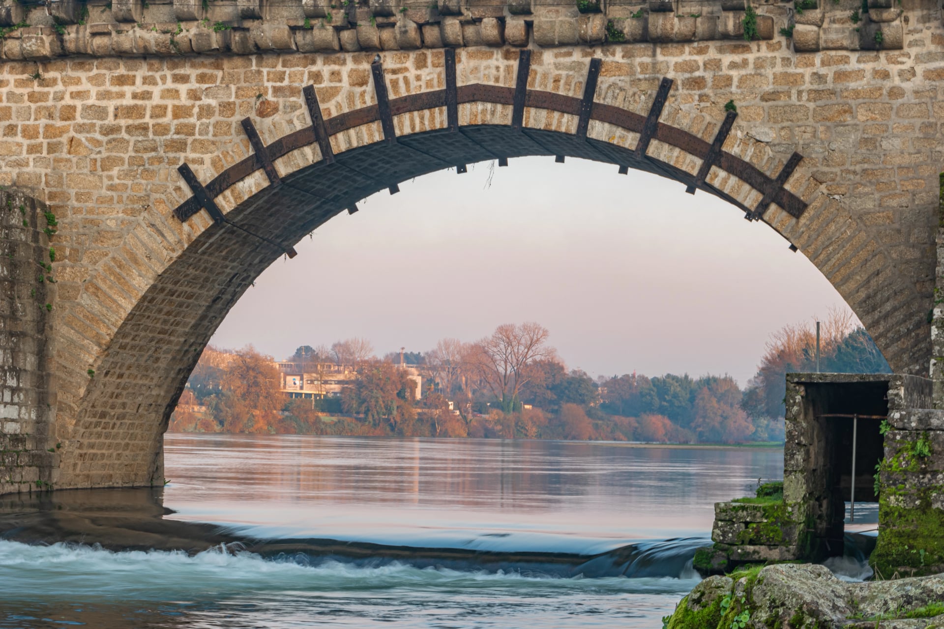 Bridge and old town of Barcelos, Portugal. On the Camino de Santiago.