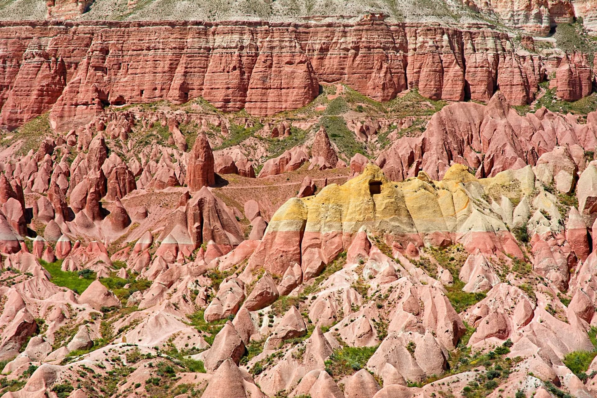 Red valley at Cappadocia, Anatolia, Turkey.