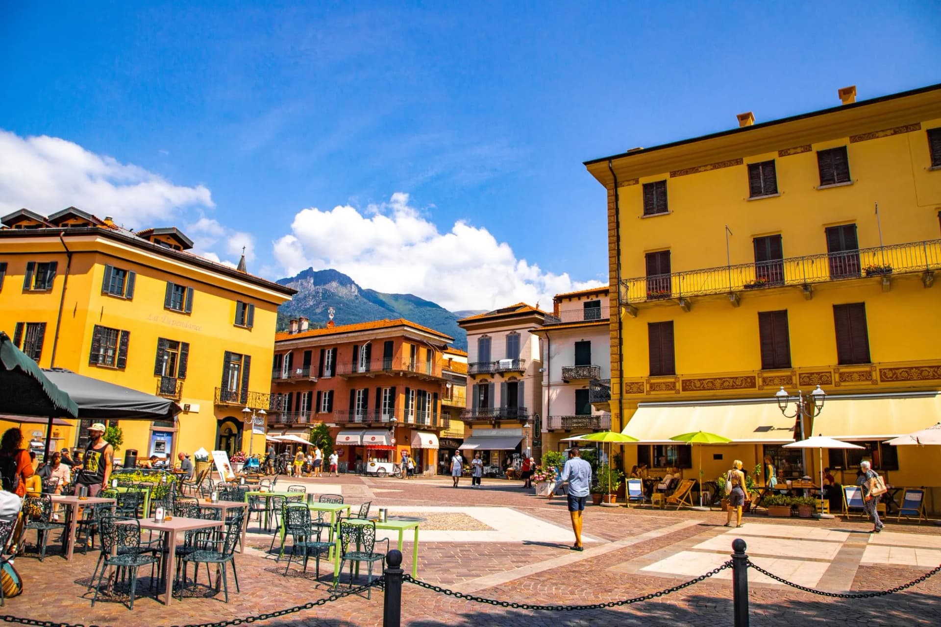 Street view of Menaggio town in lake Como, Lombardy, northern Italy