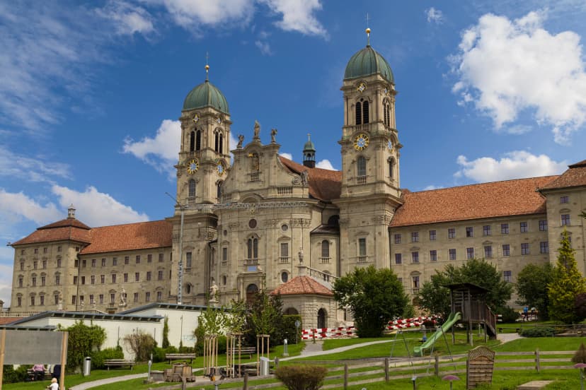 Einsiedeln Abbey is Benedictine monastery, Canton of Schwyz, Switzerland.