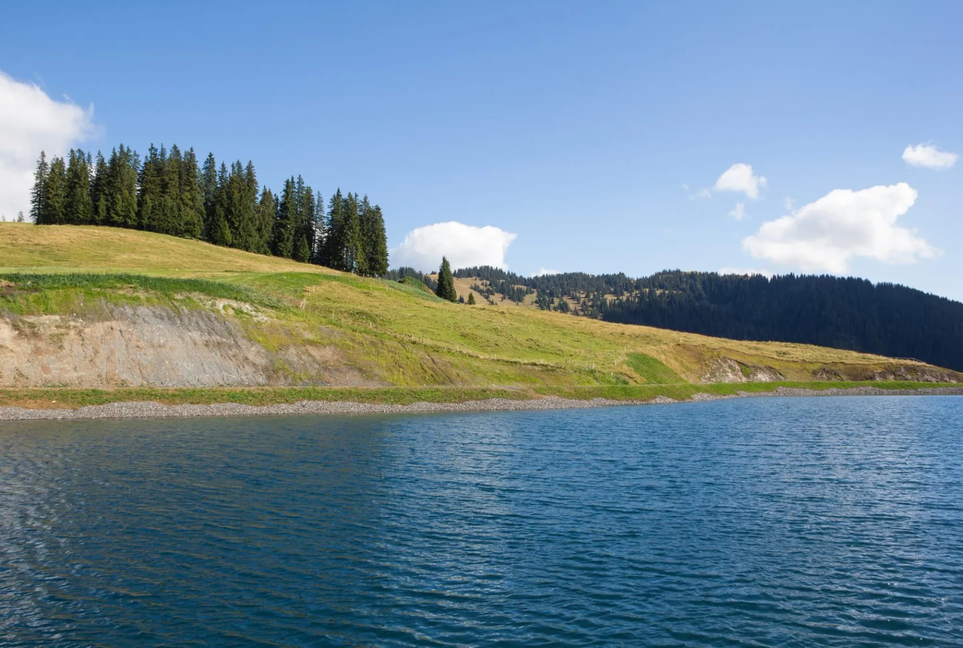 Water Reservoir Lake At Bürgl Alm In Dienten Am Hochkönig In Salzburg Austria
