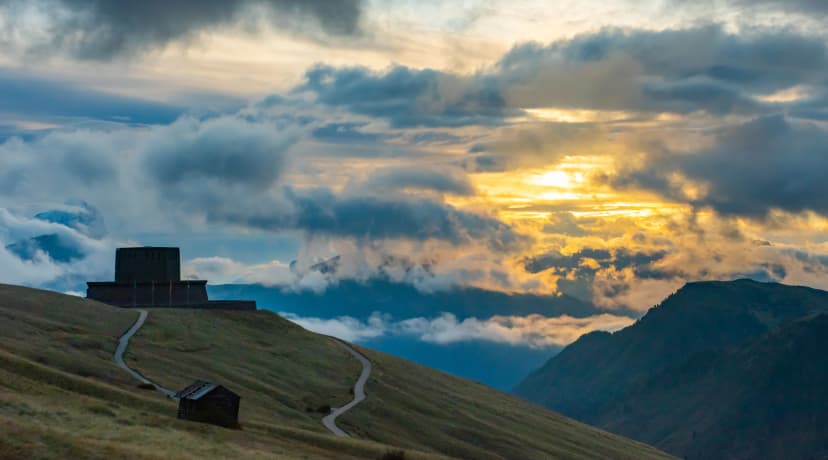 German military memorial and cemetery, Passo Pordoi, Dolomites, Italy