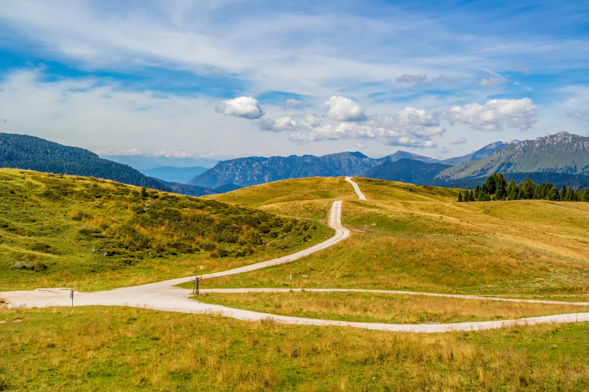 View on the Passo Rolle in San Martino di Castrozza, Trentino Alto Adige - Italy