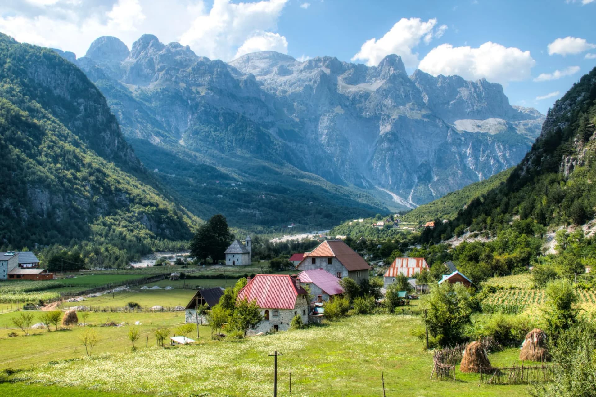 Mountain landscape in Theth, Albania.