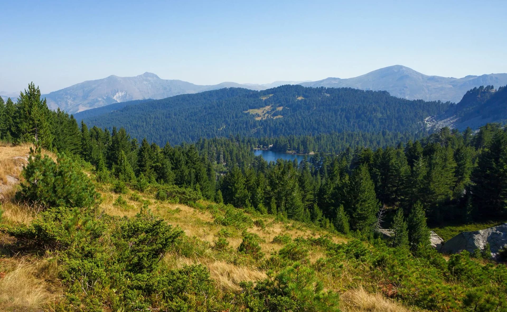Panoramic view of landscape around Hrid Lake, Montenegro