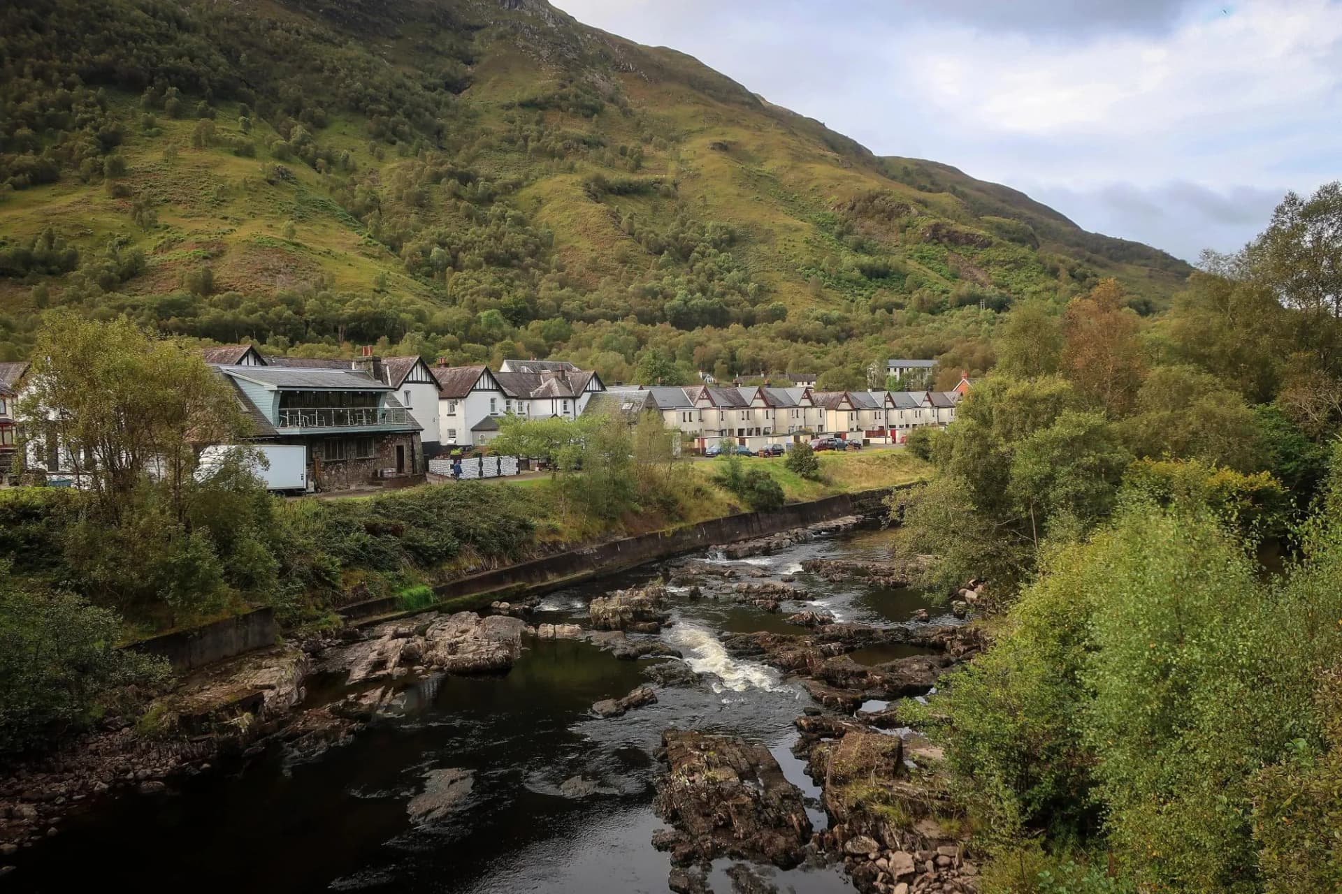 Village of Kinlochleven autumn view, Highlands, Scotland