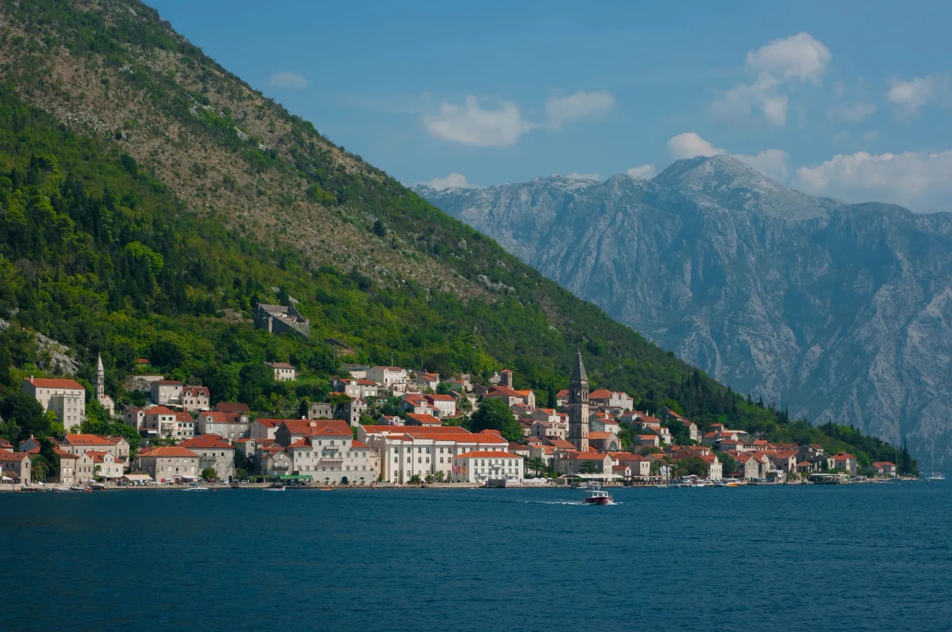The town of Perast. This town is located on the shores of Boka Kotorska bay in Montenegro.