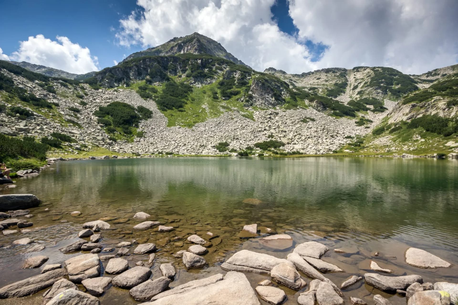Summer landscape of Muratovo (Hvoynato) lake at Pirin Mountain, Bulgaria