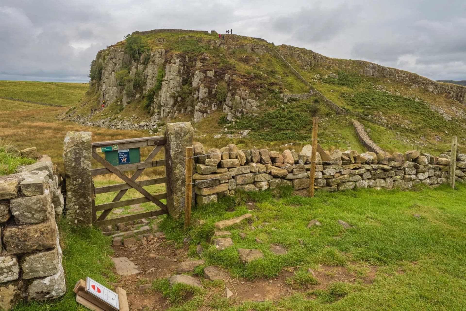 Peel Crags above Once Brewed on Hadrian's Wall Walk