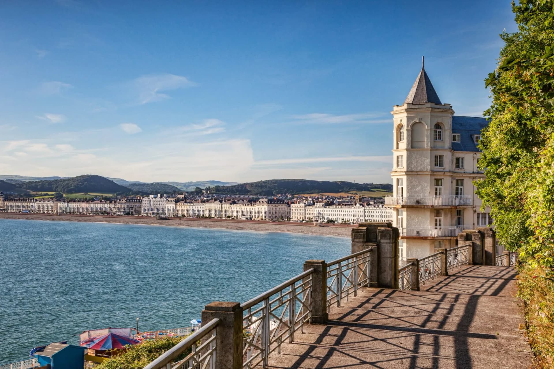 Llandudno promenade and the Grand Hotel, Conwy, Wales, UK