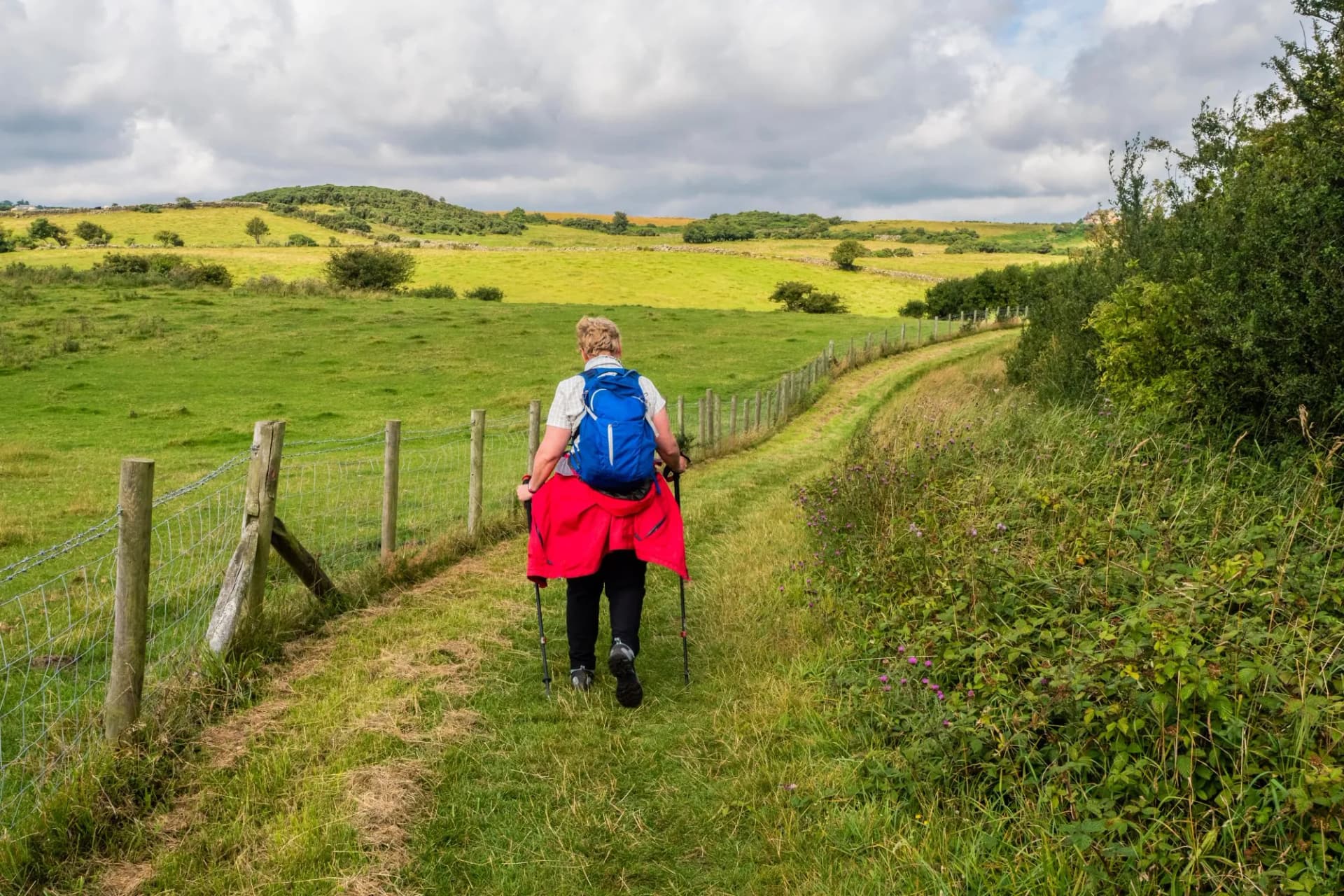 Walking on the Cleveland Way between Robin Hoods Bay and Cloughton in North Yorkshire