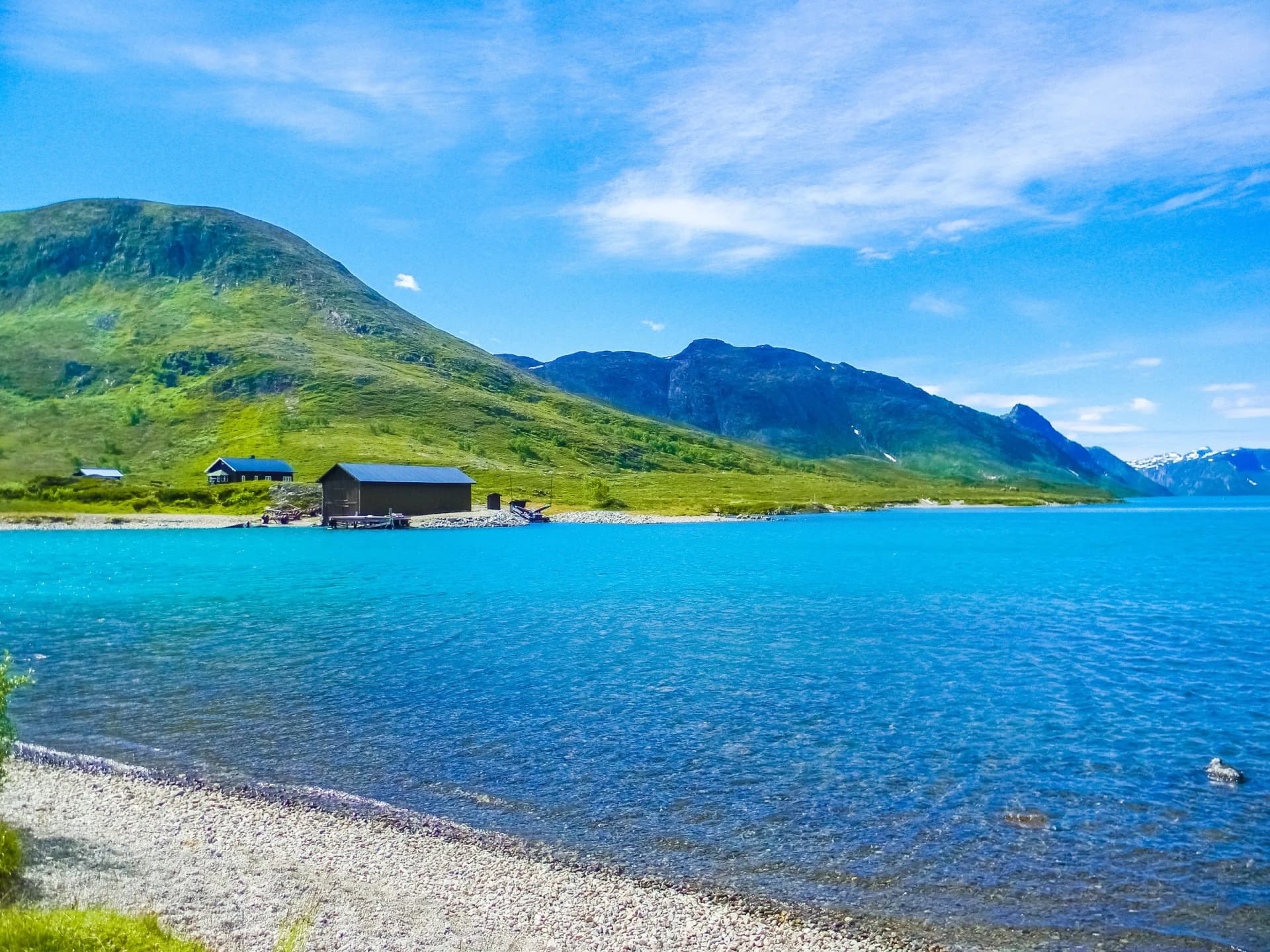 Beautiful Gjendesheim Lake in the Jotunheimen National Park, Norway