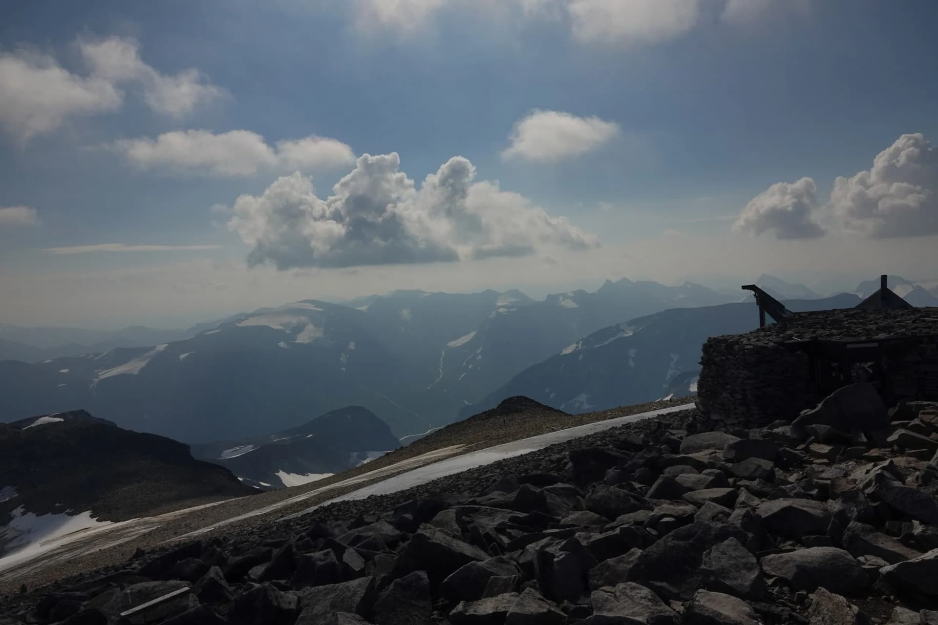view from the top of Galdhøpiggen, Norway