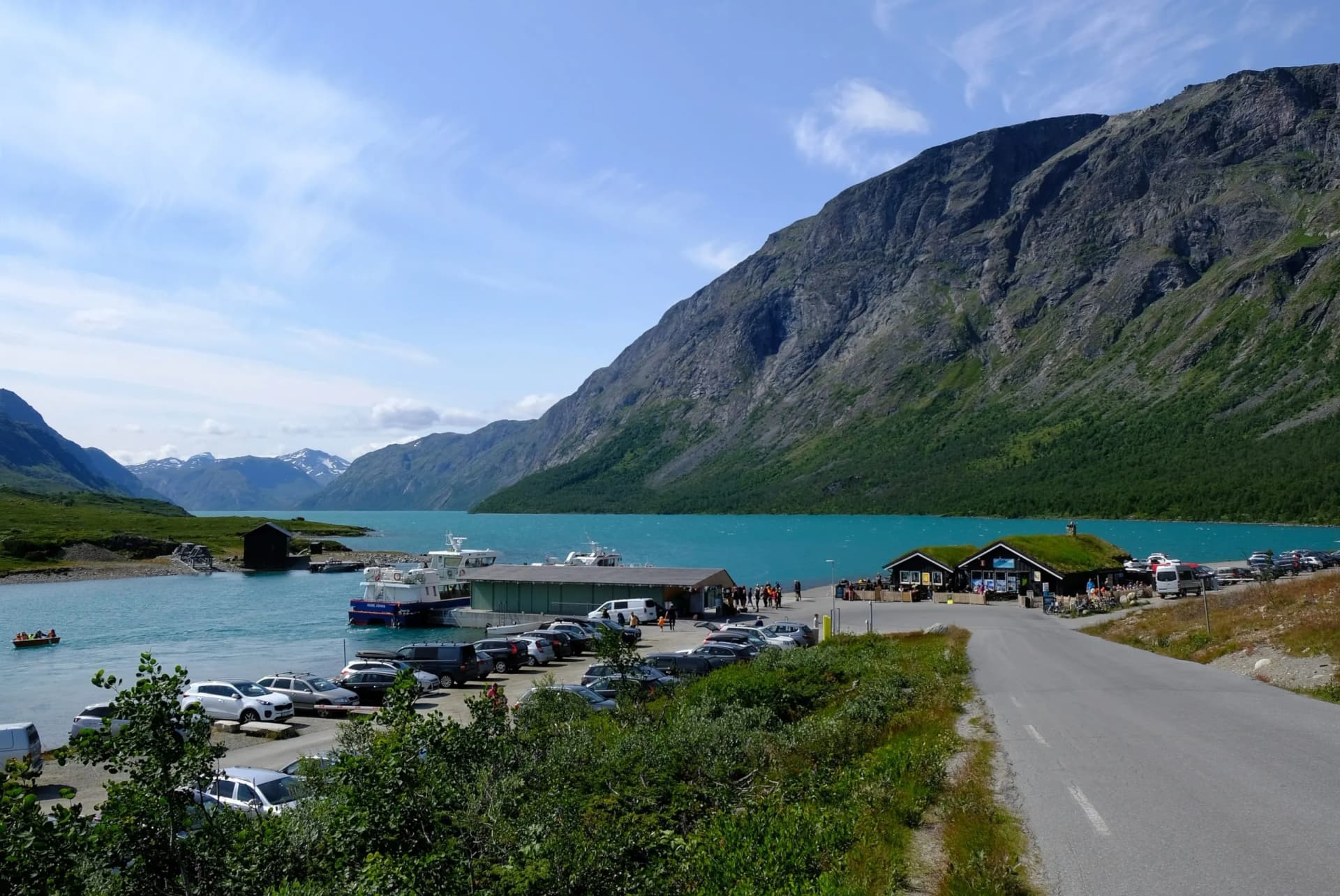 Gjendebu, from there people sails to hike Besseggen trail, Jotunheimen National Park.