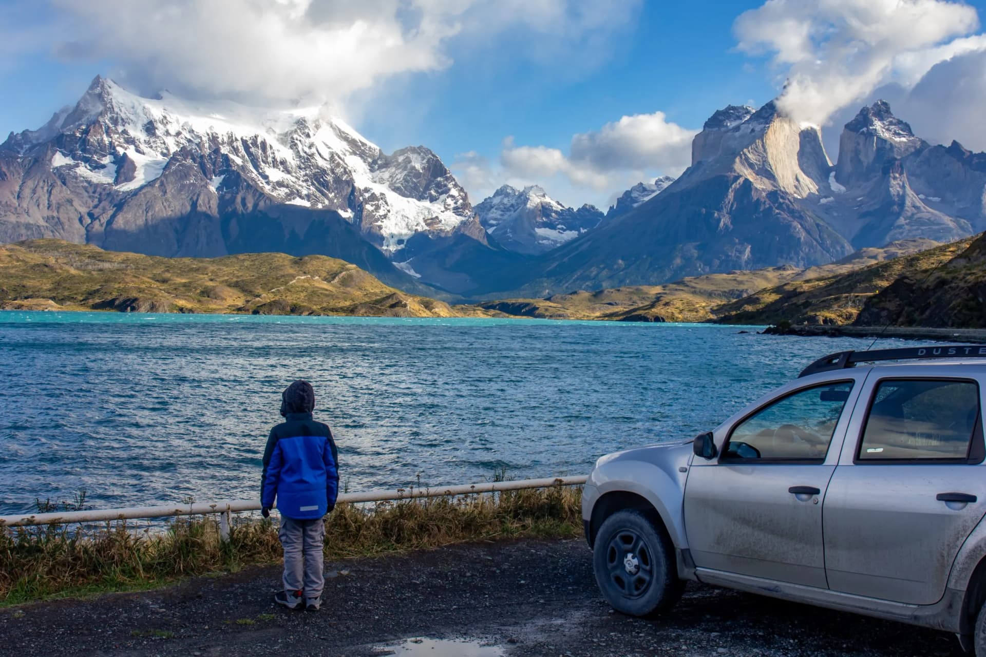 Pehoe lake in Torres del Paine chilean national park in Patagonia